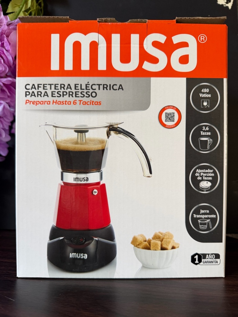 Imusa Electric Espresso Maker - Red and Black